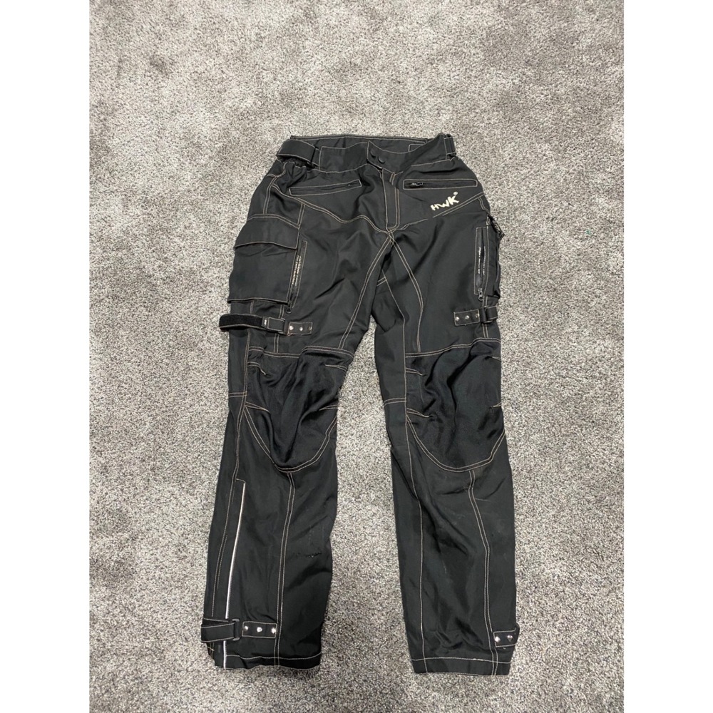 HWK Motorsports Apparel Motorcycle Pants Black Textile Cargo Riding Mens 32L